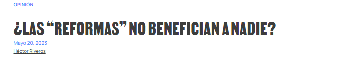 ¿LAS “REFORMAS” NO BENEFICIAN A NADIE?