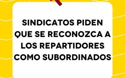 Sindicatos piden que se reconozca a los repartidores como subordinados