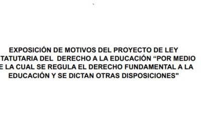 Exposición de motivos del proyecto de Ley Estatutaria del derecho a la educación